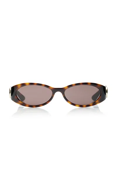 Gucci Oval-frame Bio-nylon Sunglasses In Brown