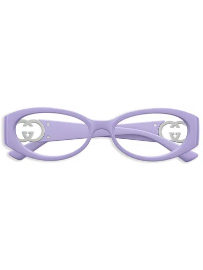 Gucci Oval-frame Glasses In Purple
