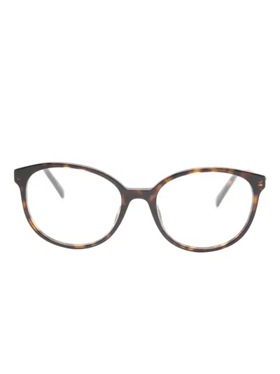 Gucci Oval-frame Glasses In Brown