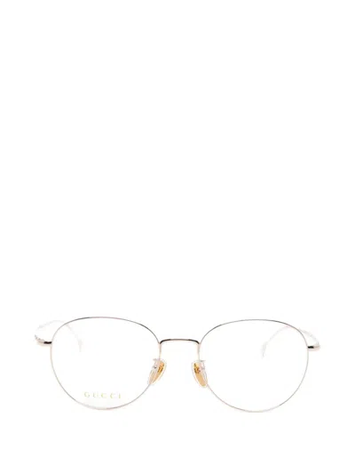 Gucci Oval-frame Glasses In Gold