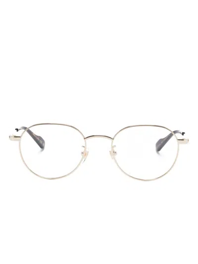 Gucci Oval-frame Glasses In Gold