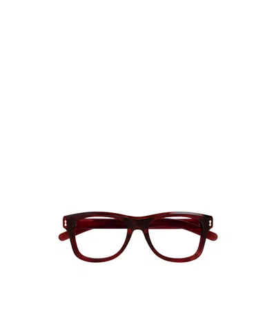 Gucci Oval-frame Glasses In Red