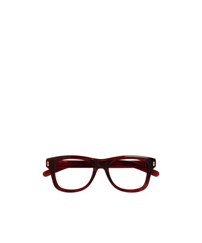 Gucci Oval-frame Glasses In Red