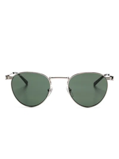 Gucci Oval-frame Sunglasses In 银色