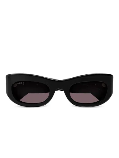 Gucci Sonnenbrille Mit Ovalem Gestell In Black