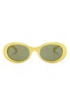 Gucci Oval-frame Sunglasses In 黄色