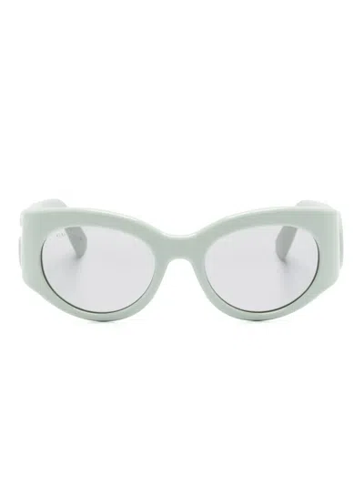 Gucci Oval-frame Sunglasses In 绿色