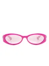 Gucci Oval-frame Sunglasses In 粉色