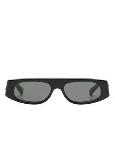 Gucci Geometric Acetate Sunglasses In Black Black Grey