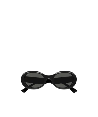 Gucci Oval-frame Sunglasses In Black