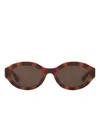 Gucci Womens Brown Gg1579s Oval-frame Injected Sunglasses In Red
