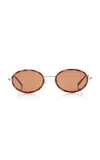 Gucci Gg Tiny Oval Sunglasses In Brown