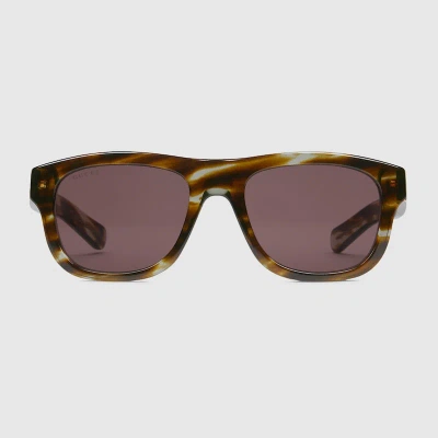 Gucci Oval Frame Sunglasses In Brown