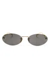 Gucci Oval-frame Sunglasses In Gold