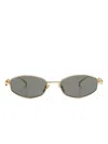 Gucci Oval-frame Sunglasses In Gold