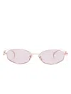 Gucci Oval-frame Sunglasses In Gold