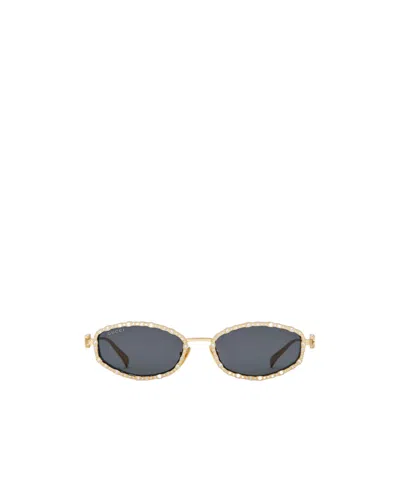Gucci Oval Frame Sunglasses In Gray