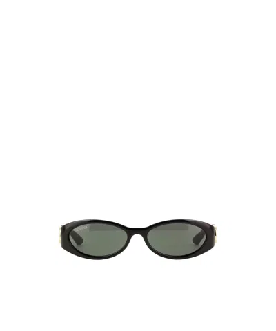 Gucci Oval-frame Sunglasses In Gray