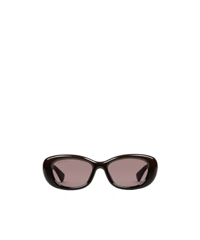 Gucci Oval Frame Sunglasses In Nude