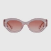 Gucci Oval Frame Sunglasses In Pink