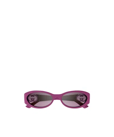 Gucci Oval-frame Sunglasses In Pink