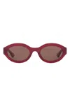 Gucci Womens Pink Gg1579s Oval-frame Injected Sunglasses In Red