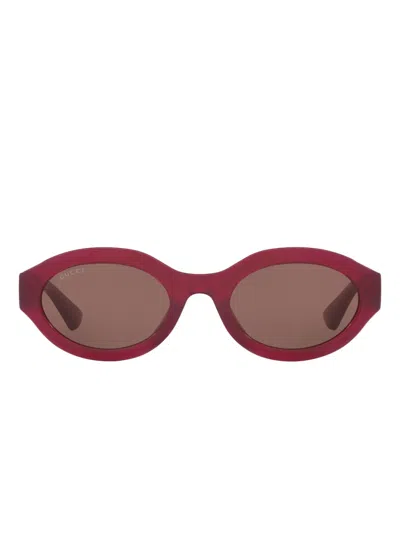 GUCCI OVAL-FRAME SUNGLASSES