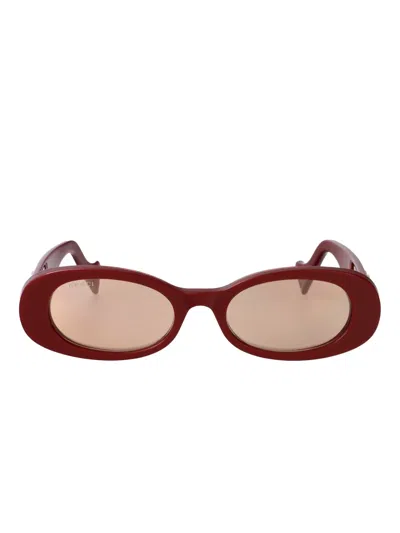 Gucci Burgundy-burgundy-brown Recycled Acetate Sunglasses In Purple