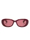 Gucci Oval-frame Sunglasses In Rot