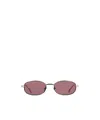 Gucci Oval Frame Sunglasses In Silver