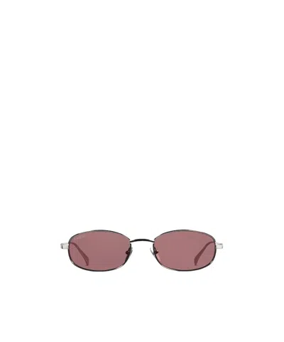 Gucci Oval Frame Sunglasses In Silver