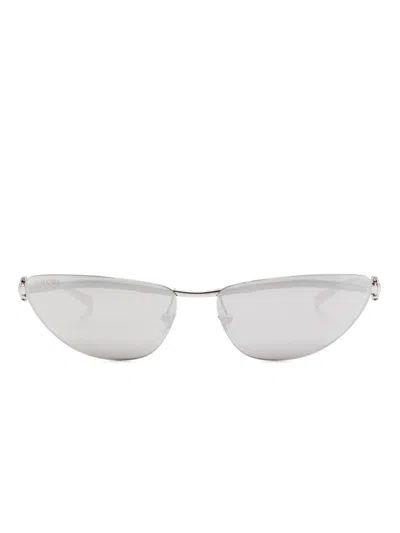 Gucci Oval-frame Sunglasses In Silver