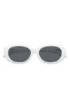 Gucci Oval-frame Sunglasses In White