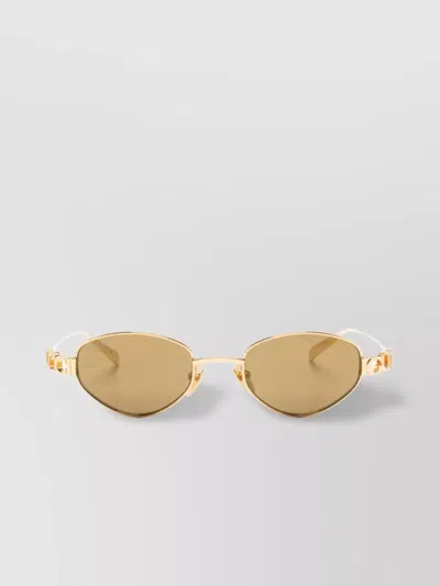 Gucci Oval Frame Sunglasses With Protective Case In Gold