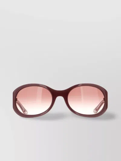 Gucci Oval Frame Sunglasses With Tinted Lenses In Brown