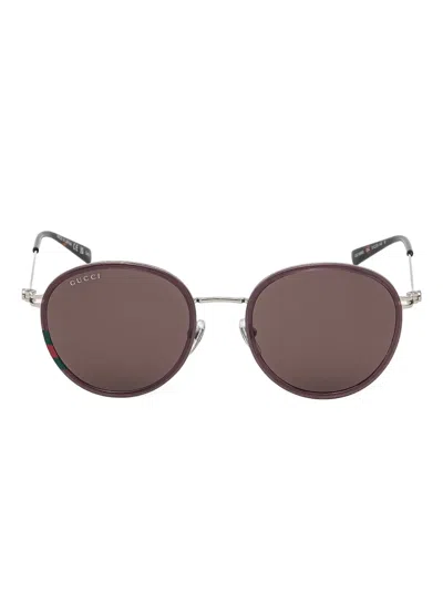 Gucci Oval-frame Tinted Sunglasses In Brown