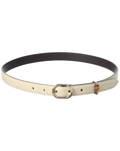 Gucci Oval Leather Buckle Belt In Transparent