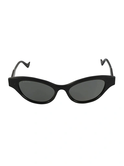 Gucci Oval Logo Sunglasses In Black
