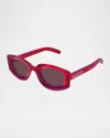 Gucci Cat Eye-frame Injection Sunglasses In Shiny Transparent Red Purple