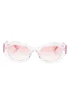 Gucci Womens Pink Gc002254 Round-frame Injected Sunglasses In Pink