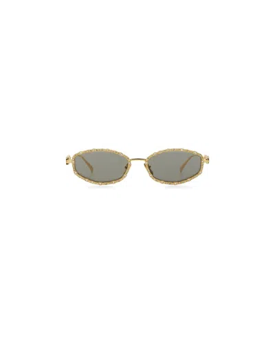 Gucci Oval Sunglasses In Gold