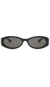 Gucci Oval-frame Sunglasses In 黑色