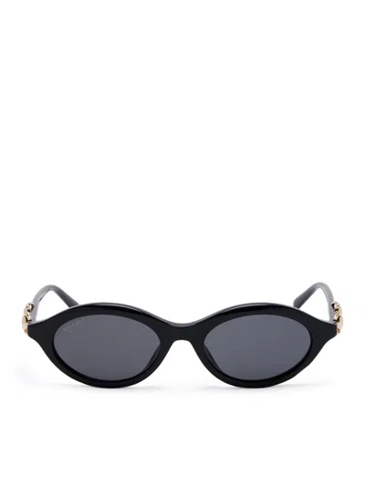 Gucci Oval Sunglasses In Black