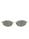 Gucci Oval-frame Sunglasses In Gold