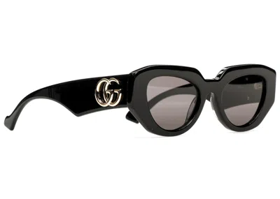 Pre-owned Gucci Oval Sunglasses In Black (gg1421s/001/fr)