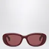 Gucci Womens Red Gg1829sk Oval-frame Acetate Sunglasses In Red