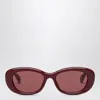 Gucci Oval Sunglasses In Red
