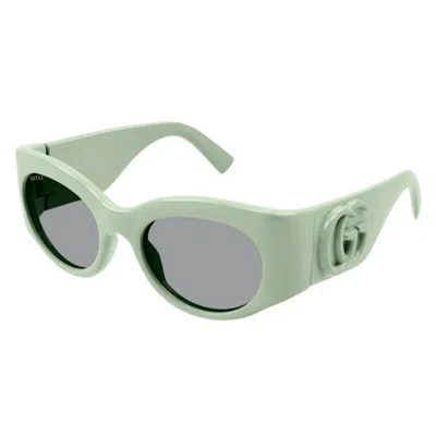 Pre-owned Gucci Oval Sunglasses In Green/grey (gg1544s/003)