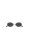 Gucci Gg1980s Linea Emblem 005 Grey Silver Grey Sunglasses In Metallic