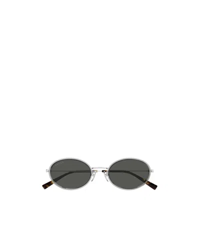 Gucci Oval Sunglasses In Metallic